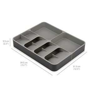 Joseph Joseph DrawerStore Kitchen Drawer Organizer Tray for Cutlery Utensils and Gadgets, Expandable, Gray