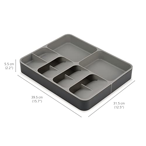 Joseph Joseph DrawerStore Kitchen Drawer Organizer Tray for Cutlery Utensils and Gadgets, Expandable, Gray