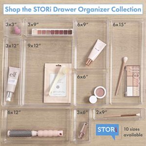 STORi SimpleSort 6-Piece Stackable Clear Drawer Organizer Set | Multi-size Trays | Small Makeup Vanity Storage Bins and Office Desk Drawer Dividers | Made in USA