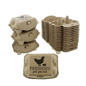 Rural365 Chicken Egg Cartons - Biodegradable Egg Carton 6 Cell Egg Holders, Farm Freshies Empty Egg Cartons, 20 Pack