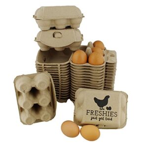 Rural365 Chicken Egg Cartons - Biodegradable Egg Carton 6 Cell Egg Holders, Farm Freshies Empty Egg Cartons, 20 Pack