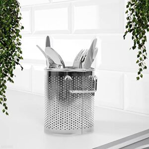 Chopsticks Holder Dishwasher Cutlery Rack - Oval Cutlery Drainer Basket for Kitchen Sink Dishwasher Rack - Stainless Steel Utensil Container for Dishwasher - Cutlery Caddy Silverware Drying Rack