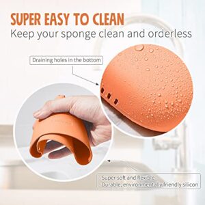 Sophie & Panda Silicone Sponge Holder for Kitchen Sink Bags Set of 2 - Easy to Use Soap Holder No Installation Needed Kitchen Sink Caddy - Kitchen Sink Organizer Set of 2 White and Grey
