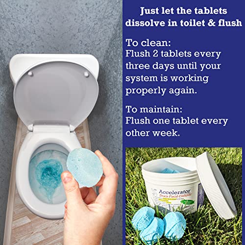 Drain Field Cleaner by Dr. Pooper - Clears Septic System Leach & Drain Field of Clogs & Sludge in 7 to 10 Days - Eliminates Odors & Septic Waste - Keeps Total System Clean, Easy Flush, Fast Dissolving Tablets - Safe for All Systems