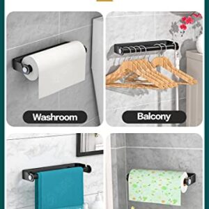 YOTWENK Paper Towel Holder Under Cabinet for Kitchen,Wall Mount Paper Towel Holder Paper Roll Holder,Self Adhesive or Screw Mounting Paper Towel Holder Wall Mount for Kitchen, Pantry (Black)