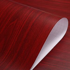 tinkei 197″ x 16″ wood red contact paper, self-adhesive removable peel and stick wallpaper decorative wall covering vintage wood panel leave no trace surfaces