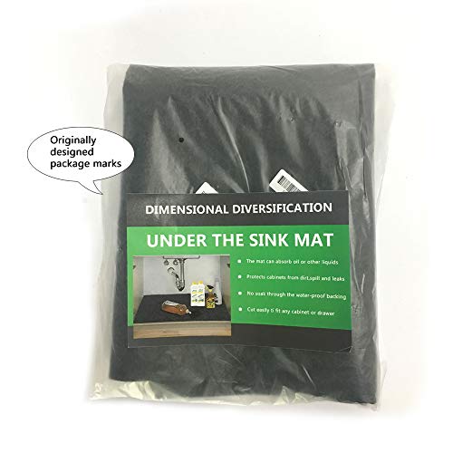 Under The Sink Mat,Kitchen Tray Drip,Cabinet Liner,Fabric Layer,Waterproof Layer,Reusable,Washable (36inches x 24inches)