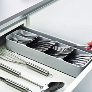 Joseph Joseph DrawerStore Set Kitchen Drawer Organizer Tray for Cutlery and Knives, Gray