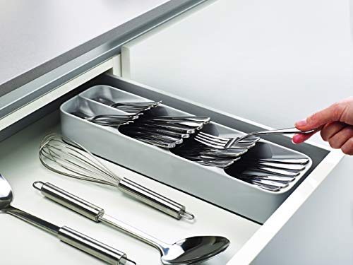 Joseph Joseph DrawerStore Set Kitchen Drawer Organizer Tray for Cutlery and Knives, Gray