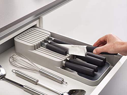 Joseph Joseph DrawerStore Set Kitchen Drawer Organizer Tray for Cutlery and Knives, Gray