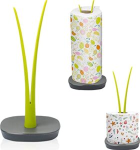 comfify “sprout” decorative paper towel holder or toilet paper holder vertical countertop paper towel stand or toilet roll stand – sturdy no-slip base – 11.75” x 6”