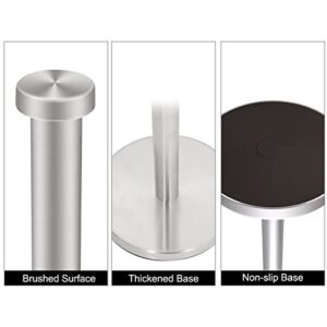 Stainless Steel Paper Towel Holder, Countertop Paper Towels Stand with Steel Arm for Kitchen Dinning Room - Silver