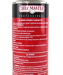 Chef Master 90340 | Pack of 4 Butane Fuel Cylinders| 8oz Butane Canisters for Portable Stove | Butane Torch Replacement Canisters