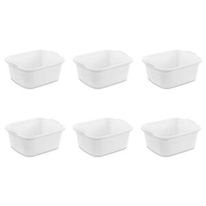 sterilite 648806 18 quart dishpan, white – pack of 6