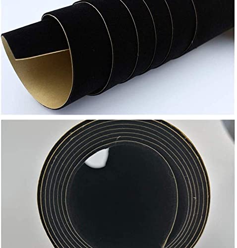 Self Adhesive Velvet Flock Contact Paper Roll Shelf Liner for Jewelry Drawer Craft Fabric 17.7" x 78.7", Soft Velvet Liner for Drawer DIY (Black)