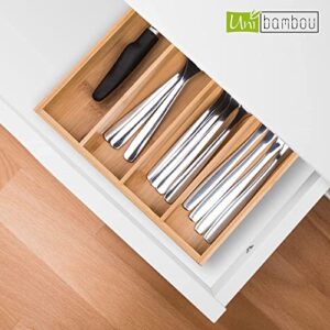 Unibambou Bamboo Utensil Drawer Organizer, Silverware Tray Organizer, Kitchen Drawer Organizer for Flatware Cutlery, Silverware Tray for Drawer (Natural)