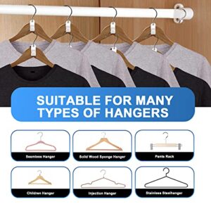 MNYBWZ 50PCS Hanger Hooks Clothes Connector Hooks Space Saving Cascading Hangers Closet Organizer (White)