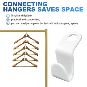 MNYBWZ 50PCS Hanger Hooks Clothes Connector Hooks Space Saving Cascading Hangers Closet Organizer (White)