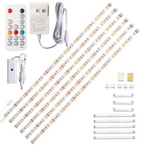 wobane under cabinet led lighting kit, 6 pcs led strip lights with remote control dimmer and adapter, dimmable for kitchen cabinet,counter,shelf,tv back,showcase 2700k warm white,bright 1500lm,timing