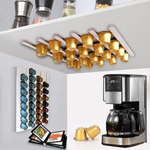 voren k cup holder| adhesive coffee pod holder suitable to be mounted vertically or horizontally on walls or under cabinets | coffee pod storage for coffee shop desktop office and kitchen| white