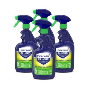 microban disinfectant spray, 24 hour sanitizing and antibacterial spray, all purpose cleaner, fresh scent, 22 fl oz (pack of 4)