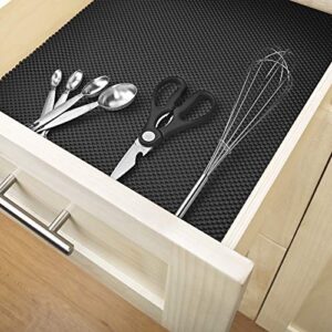 Smart Design Premium Grip Shelf Liner - 18 Inch x 8 Feet - Non Adhesive, Strong Grip Bottom, Easy Clean Kitchen Drawer, Cabinet, Cupboard Dresser Protector Cover, Non Slip Rubber Mat - Black