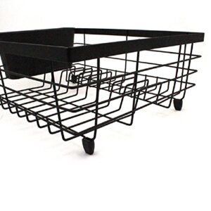 Kitchen Details Flat Wire Countertop or Over The Sink Dish Drying Rack with Cutlery Basket, Black