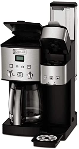 Cuisinart Single Serve + 12 Cup Coffee Maker, Offers 3-Sizes: 6-Ounces, 8-Ounces and 10-Ounces, Stainless Steel, SS-15P1