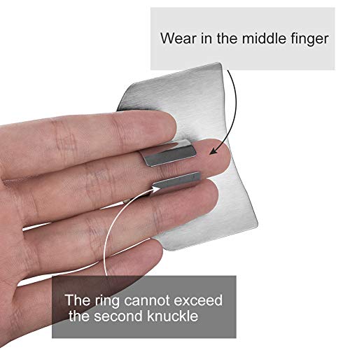 Jupswan Stainless Steel Finger Guards for Cutting Knife Cutting Protector Kitchen Tool Guard Finger Protector Avoid Hurting When Slicing and Chopping 2 Pack