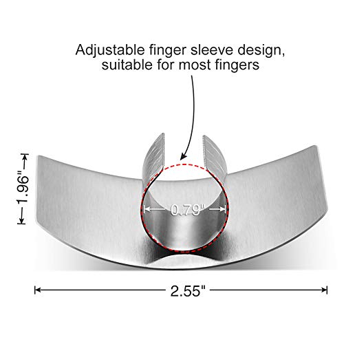 Jupswan Stainless Steel Finger Guards for Cutting Knife Cutting Protector Kitchen Tool Guard Finger Protector Avoid Hurting When Slicing and Chopping 2 Pack