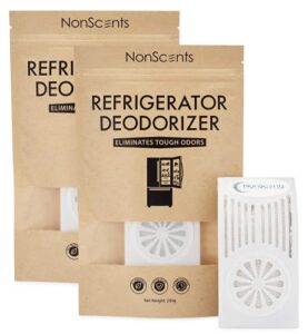 nonscents refrigerator deodorizer (2-pack) – outperforms baking soda – fridge and freezer odor eliminator