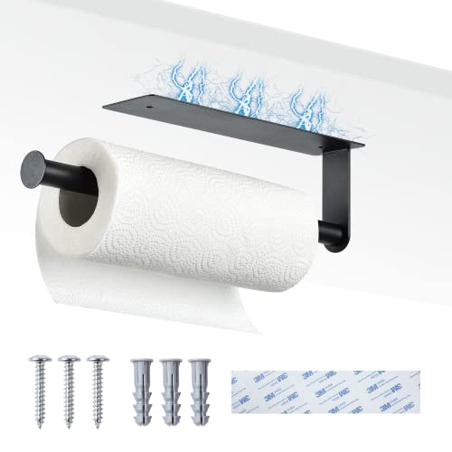aceyoon Paper Towel Holder,Self Adhesive Magnetic Paper Towel Holder, 13inch Paper Towel Rack Wall Mount Under Cabinet with Screws，Paper Towel Bar for Kitchen Bathroom Pantry