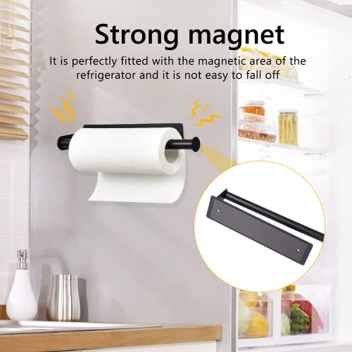 aceyoon Paper Towel Holder,Self Adhesive Magnetic Paper Towel Holder, 13inch Paper Towel Rack Wall Mount Under Cabinet with Screws，Paper Towel Bar for Kitchen Bathroom Pantry