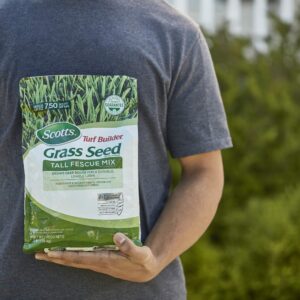 Scotts Turf Builder Grass Seed Tall Fescue Mix Grows Deep Roots for a Durable, Livable Lawn Resistant to Heat, Drought, 3lb.