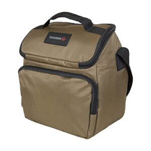 wolverine 12 can lunch cooler – dual compartments, durable nailhead nylon, padded straps and mesh back for comfortable transport