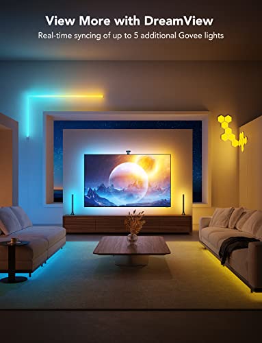 Govee Envisual TV LED Backlight T2 with Dual Cameras, 11.8ft RGBIC Wi-Fi LED Strip Lights for 55-65 inch TVs, Double Strip Light Beads, Adapts to Ultra-Thin TVs, Smart App Control, Music Sync, H605C