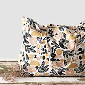 Danica Studio Myth Cotton Block Printed Large Tote Bag 19 x 15 inches