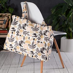 Danica Studio Myth Cotton Block Printed Large Tote Bag 19 x 15 inches