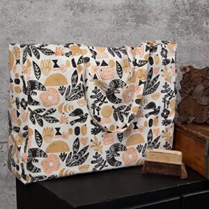 Danica Studio Myth Cotton Block Printed Large Tote Bag 19 x 15 inches