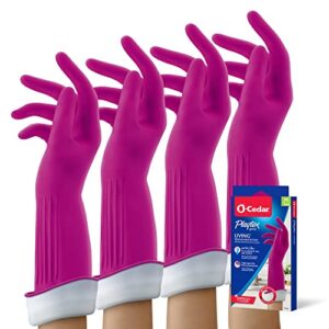 playtex living reuseable rubber cleaning gloves, medium (pack – 4)