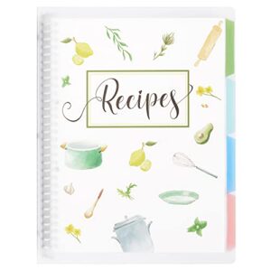 recipe book to write in your own recipes, 8.5″ x 11″ personal blank recipe notebook, removable hardcover recipe journal book binder with 8 dividers and 24 tabs, hold up to 240 recipes
