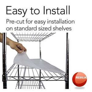 Resilia Shelf Liner Set for Wire Shelving Units – 5 Pack, 16 Inches x 36 Inches, Clear Vinyl, Anti-Slip, Heavy Duty, Made in The USA, for Kitchen, Bathroom, Garage Storage