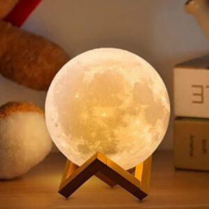 aed birthday gifts for women gifts for teenage girls boys girlfriend anniversary, moon lamp 2023 upgrade with timer, 3d printing 16 colors wooden stand & remote/touch control 4.8 inch (small)