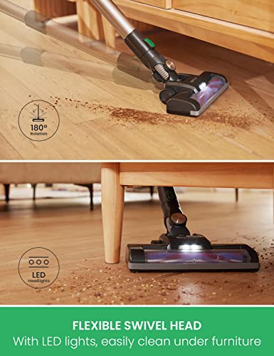 Vactidy Cordless Vacuum Cleaner, Blitz V8 Cordless Stick Vacuum with Detachable Battery, 20KPa Suction Hardwood Floor Vacuum Up to 35min Runtime, Lightweight Stick Vacuum for Carpet Pet Hair Cleaning