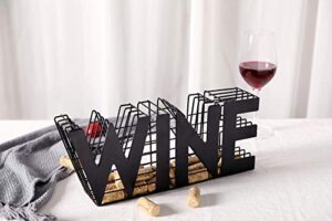 jhy design wine cork holder-13.5″ length metal craft wine cork storage