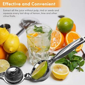 Lemon Squeezer, Monkkino Lemon Squeezer Juicer, Citrus Juicer Handheld, Lemon Juicer, Stainless Steel Juicer Hand Press, Lime Squeezer Bar Tool, Manual Citrus Press, Lime Juicer with Zester, 2 pcs