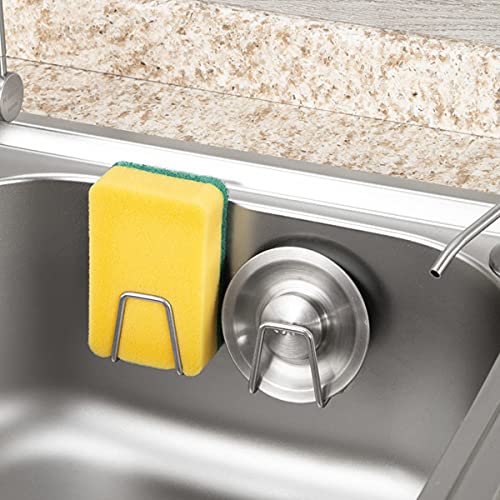 4 Pack Sink Sponge Holder for Kitchen Sink Premium SUS304 Stainless Steel Rustproof Waterproof Quick Drying Small Strong Adhesive Sponge Holder (4)