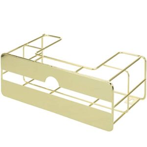 MyGift Modern Brass Tone Metal Wire Commercial Wall Mounted or Tabletop Paper Folded Towel Holder Dispenser Rack