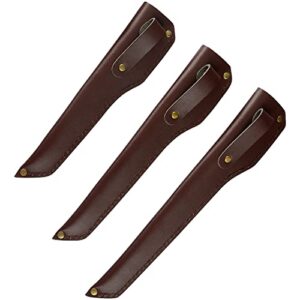 xyj 3pcs/set leather knife sheath for 6 7 8 inch fish filleting knives blade guards protector with belt loop universal carry knife sleeves