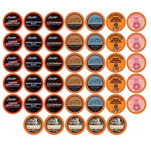two rivers coffee medium roast coffee pods, compatible with k cup brewers including 2.0, assorted variety sampler pack, 40 count